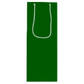 Kerst Groen Stevige Kleur Wijn Cadeautas (Voorkant)