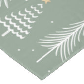 Kerst Groen Tafelkleed met Witte Bomen (Gekanteld)