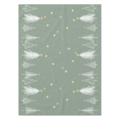 Kerst Groen Tafelkleed met Witte Bomen (Voorkant)