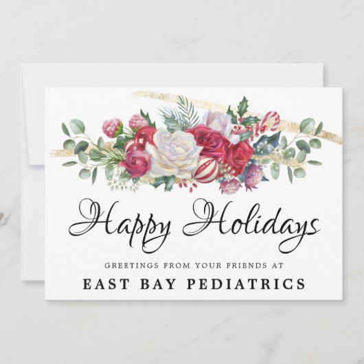 Kerst Groen Vakantie Groeten Briefkaart (Voorkant)