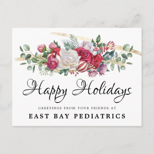 Kerst Groen Vakantie Groeten Briefkaart (Voorkant)