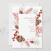 Kerst groen vakantie zakelijk Wenskaart Kaart (Voorkant)