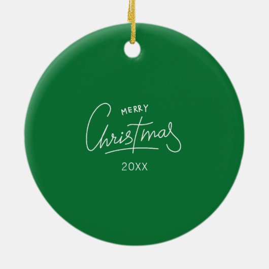 Kerst Groen Wit Gepersonaliseerd Kind Pet Foto Keramisch Ornament (Achterkant)