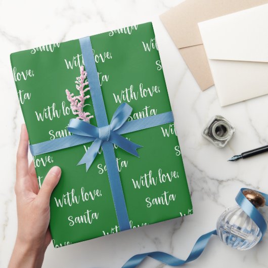 Kerst groen wit met liefde van de Kerstman Cadeaupapier (Geschenken)