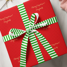 Kerst Groen Wit Strepen Stijlvolle Gift Wrap Satijnen Lint