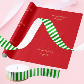 Kerst Groen Wit Strepen Stijlvolle Gift Wrap Satijnen Lint