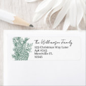 Kerst Groen Zwart Botanische Retour Adres Etiket (Insitu)