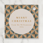 Kerst Groene Art Deco Aangepaste Vakantie Bedankjes Labels (Achterkant)