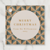 Kerst Groene Art Deco Aangepaste Vakantie Bedankjes Labels (Voorkant)