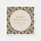 Kerst Groene Art Deco Aangepaste Vakantie Servet (Voorkant)