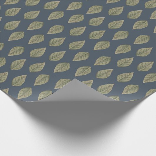 Kerst Groene bladeren inpakpapier (Hoek)