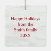 Kerst Groene Boerderij Tractor en Rode Schuur Keramisch Ornament (Achterkant)