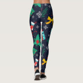 Kerst groene bomen, vlokken, kousen patroon leggings (Achterkant)