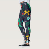 Kerst groene bomen, vlokken, kousen patroon leggings (Links)