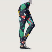 Kerst groene bomen, vlokken, kousen patroon leggings (Rechts)