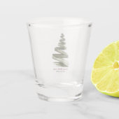Kerst Groene Boom Aquarel Shot Glas (Achterkant)