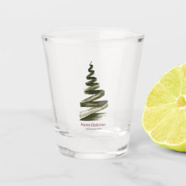 Kerst Groene Boom Aquarel Shot Glas