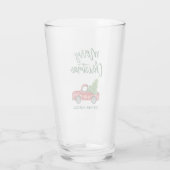 Kerst Groene Borstel Script Truck Glas (Achterkant)