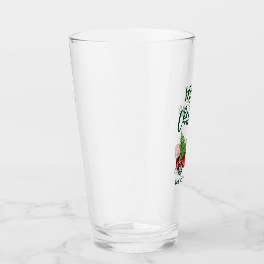 Kerst Groene Borstel Script  Truck Glas (Rechts)