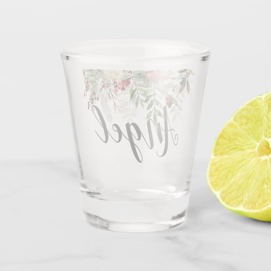 Kerst-groene bruiloft shot glas (Achterkant)