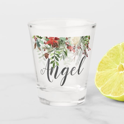 Kerst-groene bruiloft shot glas (Voorkant)