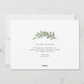 Kerst Groene dennen lijst krans Elegante foto Feestdagenkaart (Achterkant)