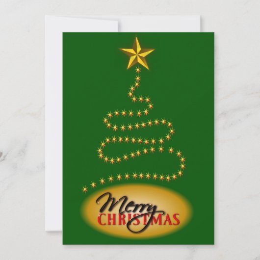 Kerst Groene en Gouden Feestuitnodiging Uitnodigen Kaart (Voorkant)