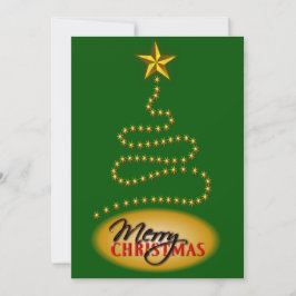 Kerst Groene en Gouden Feestuitnodiging Uitnodigen Kaart