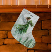 Kerst Groene Engel Kous - Gepersonaliseerd Grote Kerstsok