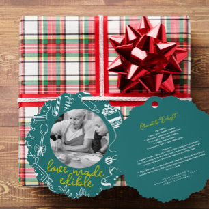 Kerst Groene Foto Vakantie Bakken Ornament Kaart