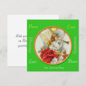 Kerst groene foto wenskaart. feestdagenkaart (Voorkant / Achterkant)