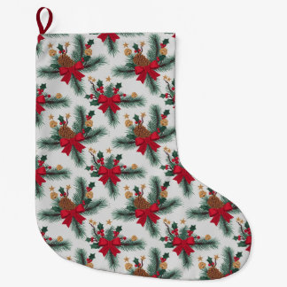 Kerst Groene Garland Rode Rijen Goud Accent Groen Grote Kerstsok