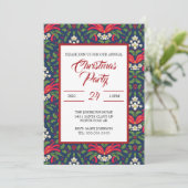 Kerst, Groene Holly Bladeren, Bessen, Rode strik Kaart (Staand voorkant)