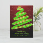 Kerst: groene moderne groenboom Wavy Kaart (Staand voorkant)