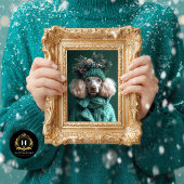 Kerst Groene Poedel Portret Decoupage Tissuepapier