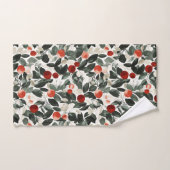 Kerst groene rode bessen bad handdoek (Handdoek)