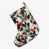 Kerst groene rode bessen grote kerstsok (Achterkant (Hangend))