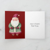 Kerst Groene Rode Kerstman Kaart (Binnen)