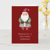 Kerst Groene Rode Kerstman Kaart (Gele Bloem)