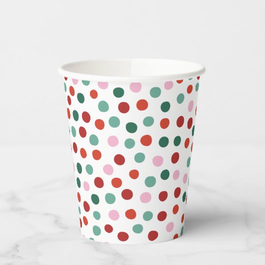 Kerst Groene Rode Polka Dots Patroon Papier Cups Papieren Bekers (Links)