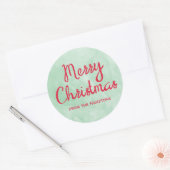 Kerst Groene Rode Waterverf Bakken Gift Keuken Ronde Sticker (Envelop)