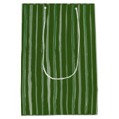 Kerst Groene Rustieke Strepen Waterverf Medium Cadeauzakje (Achterkant)