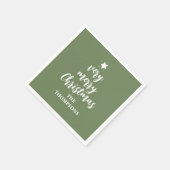 Kerst Groene Schattige Tree Star Typografie Party Servet (Hoek)