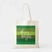 Kerst Groene Strepen Vrolijk en Helder Vakantie Tote Bag (Voorkant)