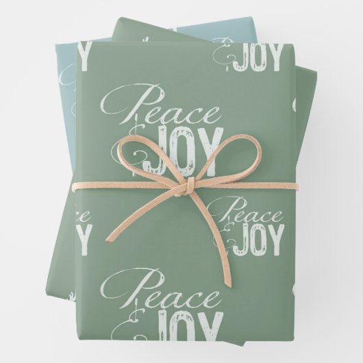 Kerst Groene Vrede en vreugde Inpakpapier Vel (In situ)