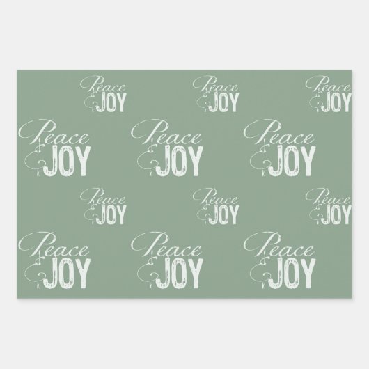 Kerst Groene Vrede en vreugde Inpakpapier Vel (Voorkant)