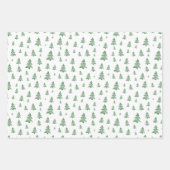 Kerst Groene White Wrapping Paper Set van 3 (Voorkant 2)