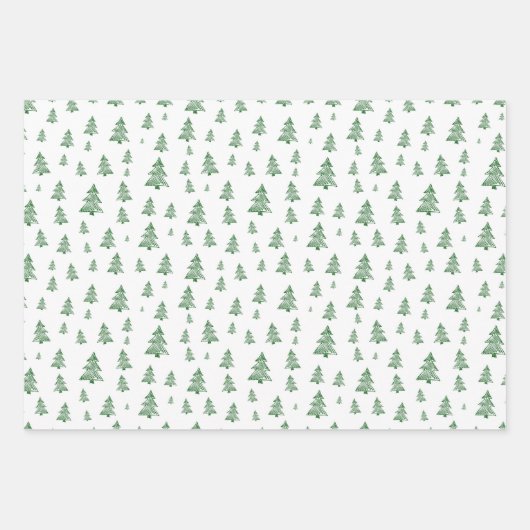 Kerst Groene White Wrapping Paper Set van 3 (Voorkant 2)