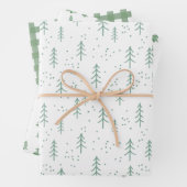 Kerst Groene White Wrapping Paper Set van 3 (In situ)
