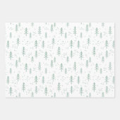 Kerst Groene White Wrapping Paper Set van 3 (Voorkant)